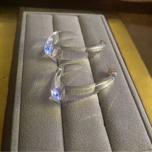 Alexis Bittar Clear Lucite Hook Hoop Earrings